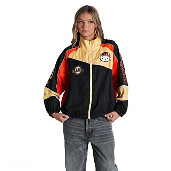 Women's The Wild Collective Black/Orange San Francisco Giants Hello Kitty Colorblock Full-Zip Track Jacket