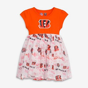 Girls Toddler Wes & Willy Orange Cincinnati Bengals Princess Dress