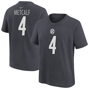 Youth Nike DK Metcalf Anthracite Pittsburgh Steelers Name & Number T-Shirt