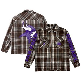 Unisex Far From Ordinary Brown Minnesota Vikings Plaid Full-Zip Jacket