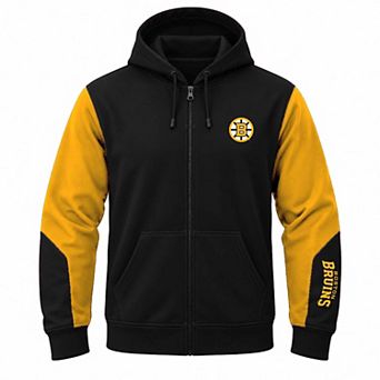Men's Fanatics Black Boston Bruins Big & Tall Colorblock Full-Zip Fleece Hoodie