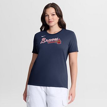 Women's Nike Navy Atlanta Braves Wordmark T-Shirt