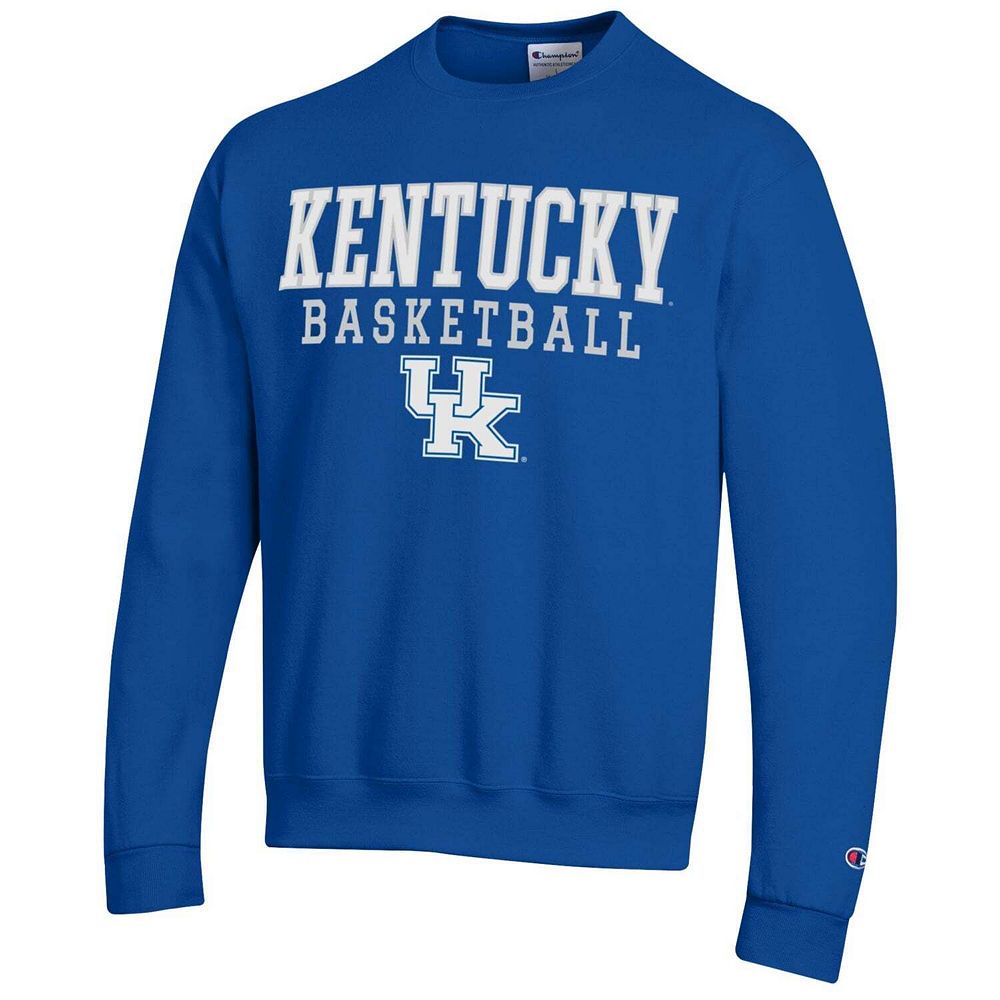 Men's Champion Royal Kentucky Wildcats Basketball Stack Sweatshirt