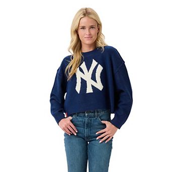Women's Lusso Navy/Cream New York Yankees Shelli Boxy Sweater