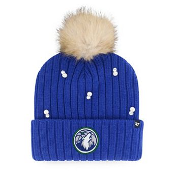 Women's '47 Blue Minnesota Timberwolves Pearl Cuffed Knit Hat with Pom