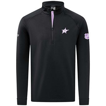 Men's Levelwear Black Dallas Stars Hockey Fights Cancer Utility Quarter-Zip Pullover