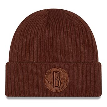 Men's New Era Brown Brooklyn Nets Color Pack Cuffed Knit Hat