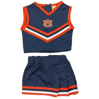 Girls Youth Little King Navy Auburn Tigers Two-Piece Cheer Set