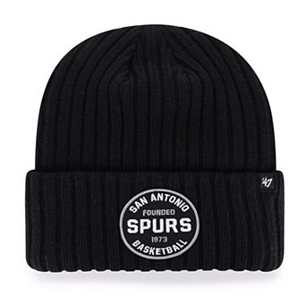 Men's '47 Black San Antonio Spurs Ribbed Snowdrift Cuffed Knit Hat