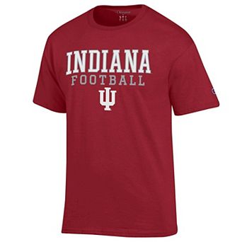 Men's Champion Crimson Indiana Hoosiers Football Stack T-Shirt