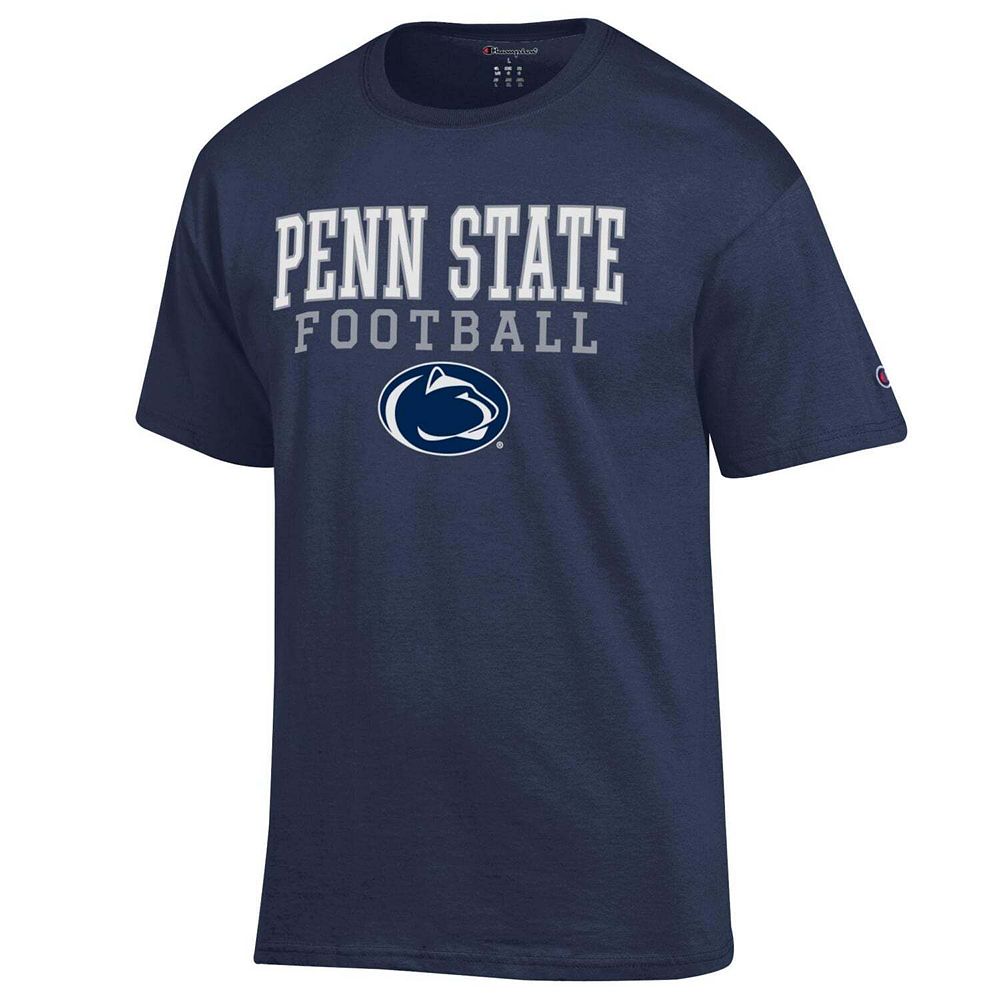 Men's Champion Navy Penn State Nittany Lions Football Stack T-Shirt