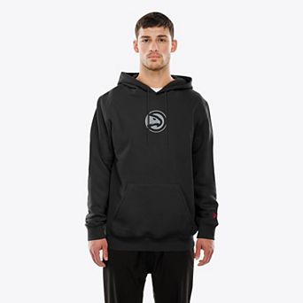 Men's New Era Black Atlanta Hawks Front and Back Graphic Pullover Hoodie
