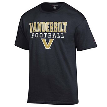 Men's Champion Black Vanderbilt Commodores Football Stack T-Shirt