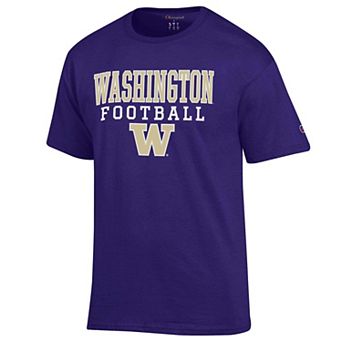 Men's Champion Purple Washington Huskies Football Stack T-Shirt
