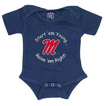 Newborn & Infant Little King Navy Ole Miss Rebels Start 'Em Young Bodysuit