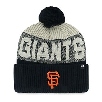 Men's '47 Black San Francisco Giants Bone Chill Cuffed Knit Hat with Pom