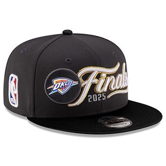 Men's New Era Charcoal/Black Oklahoma City Thunder 2025 Western Conference Champions Locker Room 9FIFTY Snapback Hat