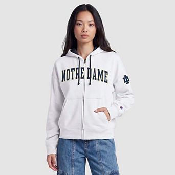 Women's Champion White Notre Dame Fighting Irish Arch Full-Zip Fleece Hoodie