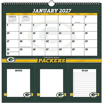Green Bay Packers 2027 12" x 12" Memomate Spiral Calendar