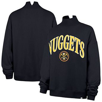 Women's '47 Navy Denver Nuggets Oversized Vantage Mock Neck Sweatshirt