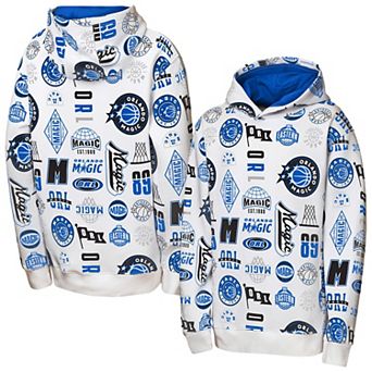 Youth Outerstuff White Orlando Magic 3-and-D Allover Hoodie
