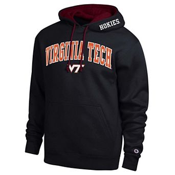 Men's Champion Black Virginia Tech Hokies Arch Tackle Twill Hoodie