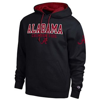 Men's Champion Black Alabama Crimson Tide Contrast Hoodie