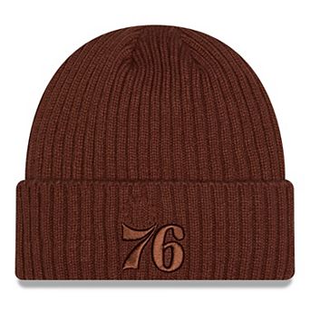 Men's New Era Brown Philadelphia 76ers Color Pack Cuffed Knit Hat