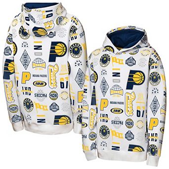 Youth Outerstuff White Indiana Pacers 3-and-D Allover Hoodie