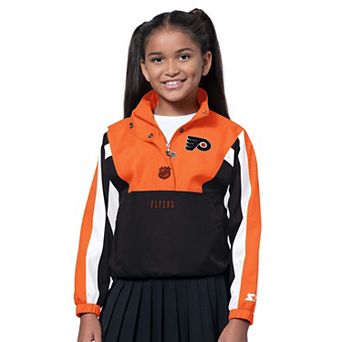 Girls Starter Orange/Black Philadelphia Flyers Key Player Half Zip Jacket