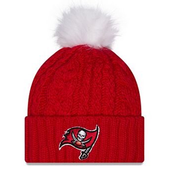Women's New Era Red Tampa Bay Buccaneers Single Knit Hat with Pom