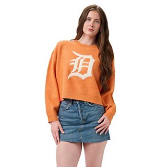 Women's Lusso Orange/Cream Detroit Tigers Shelli Boxy Sweater