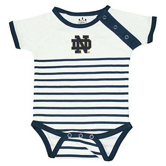 Newborn & Infant Little King Navy/White Notre Dame Fighting Irish Shoulder Snap Bodysuit