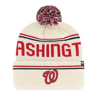 Men's '47 Natural Washington Nationals Quattrle Cuffed Knit Hat with Pom