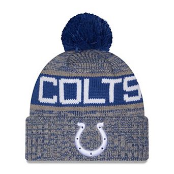 Men's New Era Royal Indianapolis Colts Marled Cuffed Knit Hat with Pom