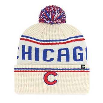 Men's '47 Natural Chicago Cubs Quattrle Cuffed Knit Hat with Pom