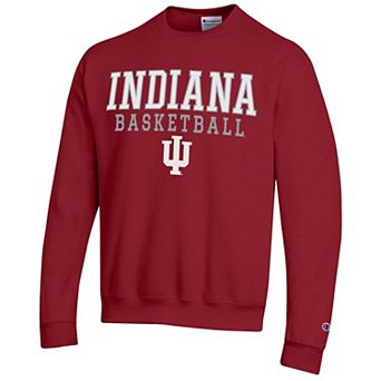 Men's Champion Crimson Indiana Hoosiers Basketball Stack Sweatshirt