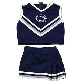 Girls Toddler Little King Navy Penn State Nittany Lions Two-Piece Cheer V-Neck Top & Skirt Set
