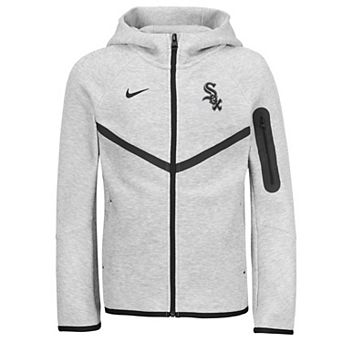Youth Nike Heather Gray Chicago White Sox Tech Fleece Raglan Full-Zip Windrunner Hoodie