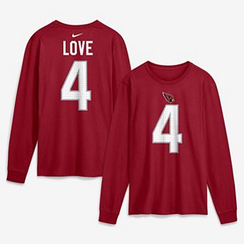 Men's Nike Jeremiyah Love Cardinal Arizona Cardinals Name & Number Long Sleeve T-Shirt