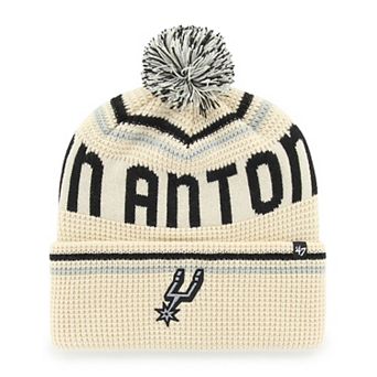 Men's '47 Natural San Antonio Spurs Quattrle Cuffed Knit Hat with Pom