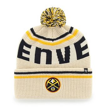 Men's '47 Natural Denver Nuggets Quattrle Cuffed Knit Hat with Pom