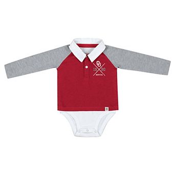 Infant Colosseum Crimson Oklahoma Sooners Pete Rugby Bodysuit