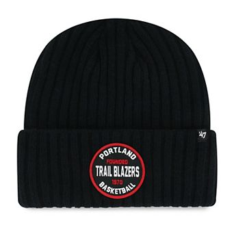 Men's '47 Black Portland Trail Blazers Ribbed Snowdrift Cuffed Knit Hat