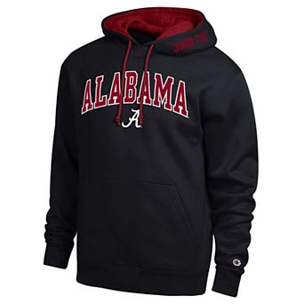 Men's Champion Black Alabama Crimson Tide Arch Tackle Twill Hoodie