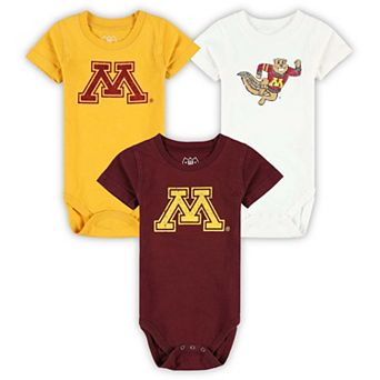 Infant Wes & Willy Minnesota Golden Gophers Three-Pack Bodysuit Set