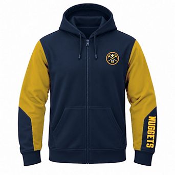 Men's Profile Navy Denver Nuggets Big & Tall Full-Zip Fleece Hoodie