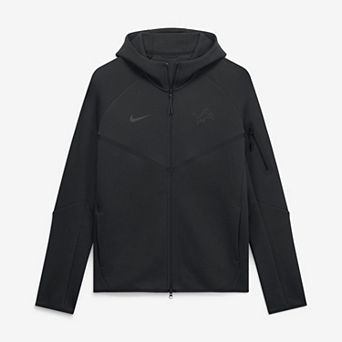 Men's Nike Black Detroit Lions Tech Fleece Raglan Full-Zip Windrunner Hoodie