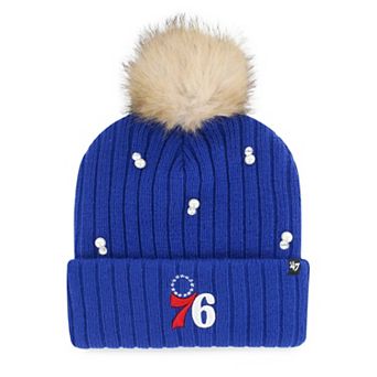 Women's '47 Royal Philadelphia 76ers Pearl Cuffed Knit Hat with Pom