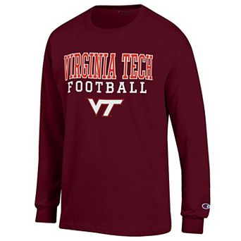 Men's Champion Maroon Virginia Tech Hokies Football Stack Long Sleeve T-Shirt